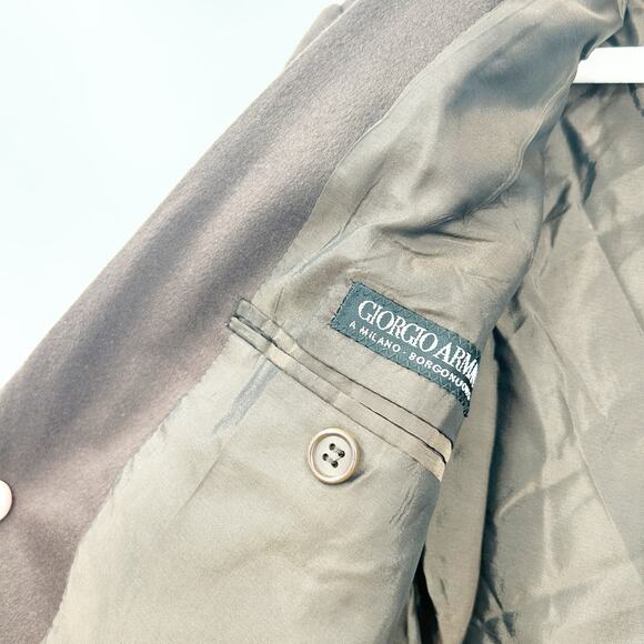 Giorgio Armani Mens Office Academia 100% Cashmere Blazer‎ Coat Size 50R Brown - Picture 4 of 7